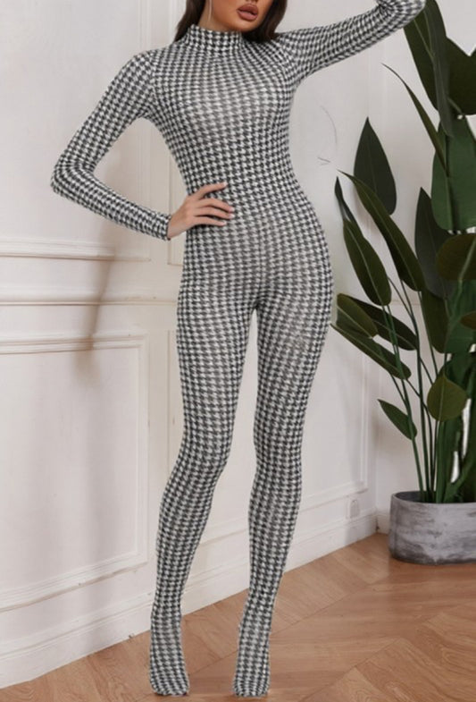 Houndstooth Bodystocking